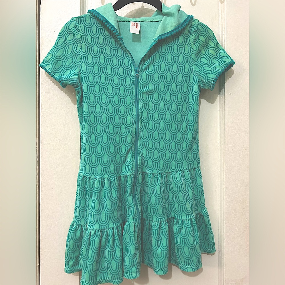 Cat & Jack Teal Blue Patterned Kids One Piece Youth Kids size 7-8